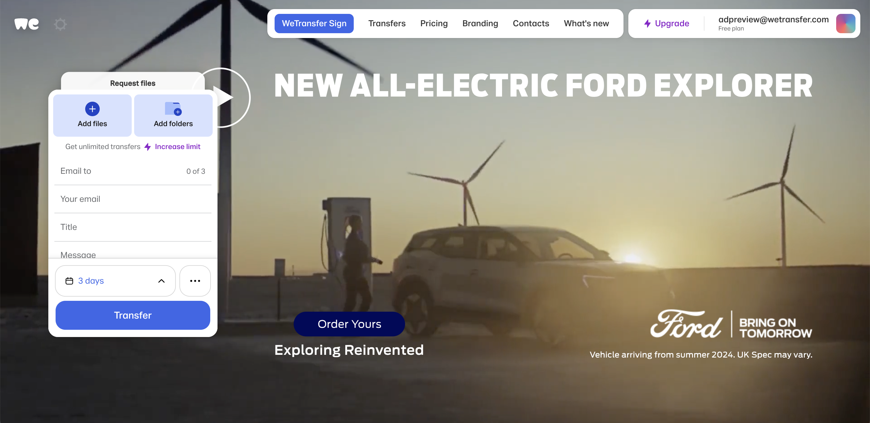 WeTransfer Advertising