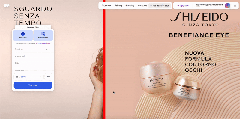 Shiseido Split Screen